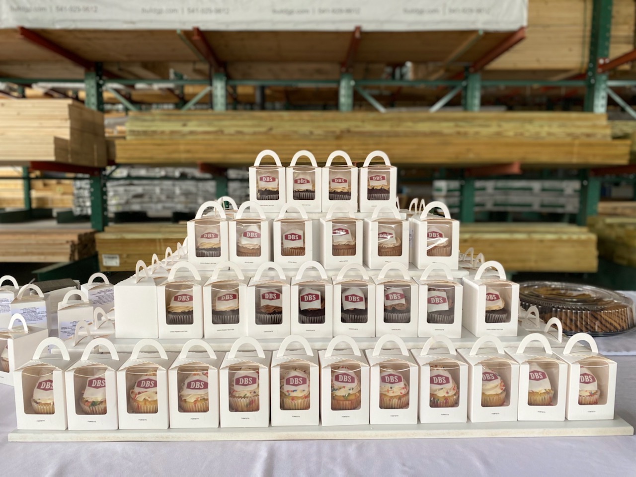 Pyramid of Boxed Cupcakes